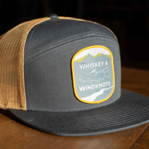 7-Panel-Trucker-hat-Charcoal-Old-Gold